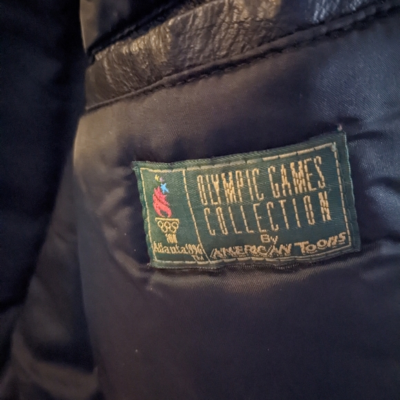 American Toons 1996 Olympic games leather jacket.  Used, in excellent condition. - Picture 4 of 6